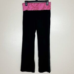 Victoria's Secret PINK Y2K Foldover Yoga Pants Flare Pink‎ Leopard Cheetah Small